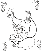 A coloring page of aladdin
