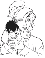 A coloring page of anastasia