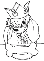 A coloring page of anastasia