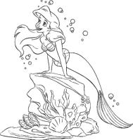 A coloring page of ariel