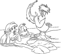 A coloring page of ariel