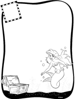 A coloring page of ariel