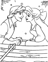 A coloring page of ariel