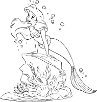 A coloring page of ariel