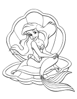 A coloring page of ariel