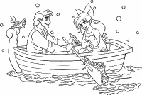 A coloring page of ariel