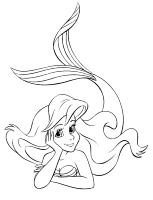 A coloring page of ariel