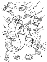 A coloring page of ariel