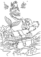 A coloring page of ariel