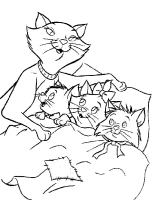 A coloring page of aristocat