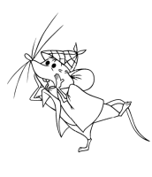 A coloring page of aristocat