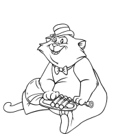 A coloring page of aristocat