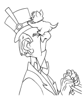 A coloring page of aristocat