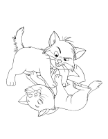 A coloring page of aristocat
