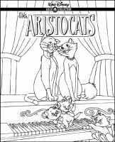 A coloring page of aristocat