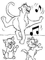 A coloring page of aristocat