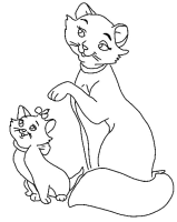 A coloring page of aristocat
