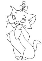 A coloring page of aristocat