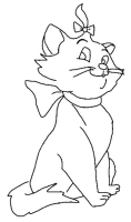 A coloring page of aristocat