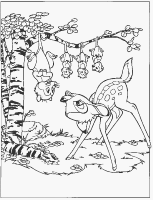 A coloring page of bambi