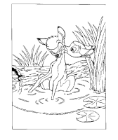 A coloring page of bambi
