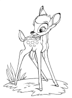 A coloring page of bambi