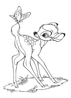 A coloring page of bambi