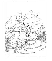 A coloring page of bambi