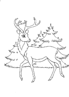 A coloring page of bambi