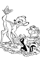 A coloring page of bambi