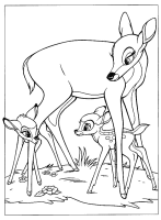 A coloring page of bambi