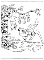 A coloring page of bambi