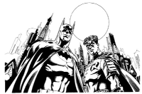 A coloring page of batman