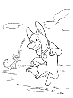 A coloring page of bolt