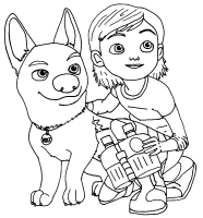 A coloring page of bolt