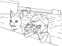 A coloring page of bolt