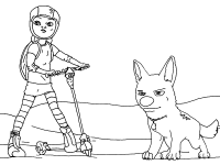 A coloring page of bolt