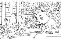 A coloring page of bolt