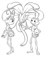 A coloring page of bugs