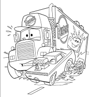 A coloring page of cars