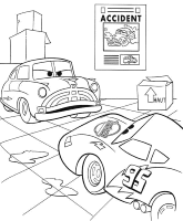 A coloring page of cars