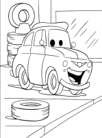 A coloring page of cars