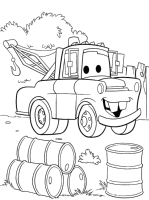 A coloring page of cars