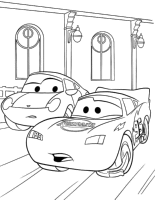 A coloring page of cars