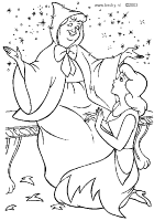 A coloring page of cinderella