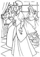 A coloring page of cinderella