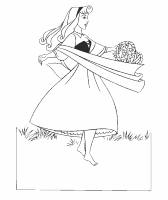 A coloring page of cinderella