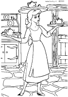 A coloring page of cinderella