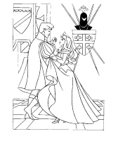 A coloring page of cinderella