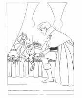 A coloring page of cinderella